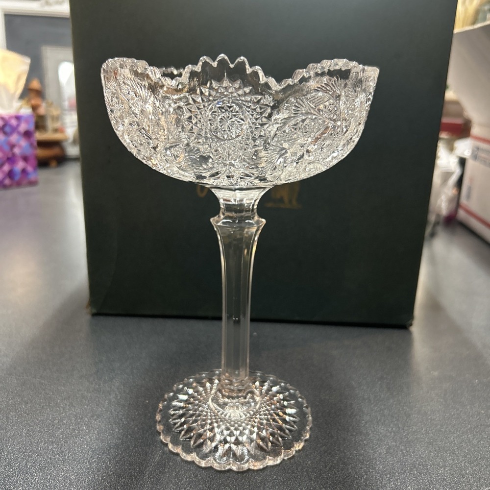 Westmoreland Paddle Wheel Compote #240 Candy Serving Clear Glass EAPG Antique 8"
